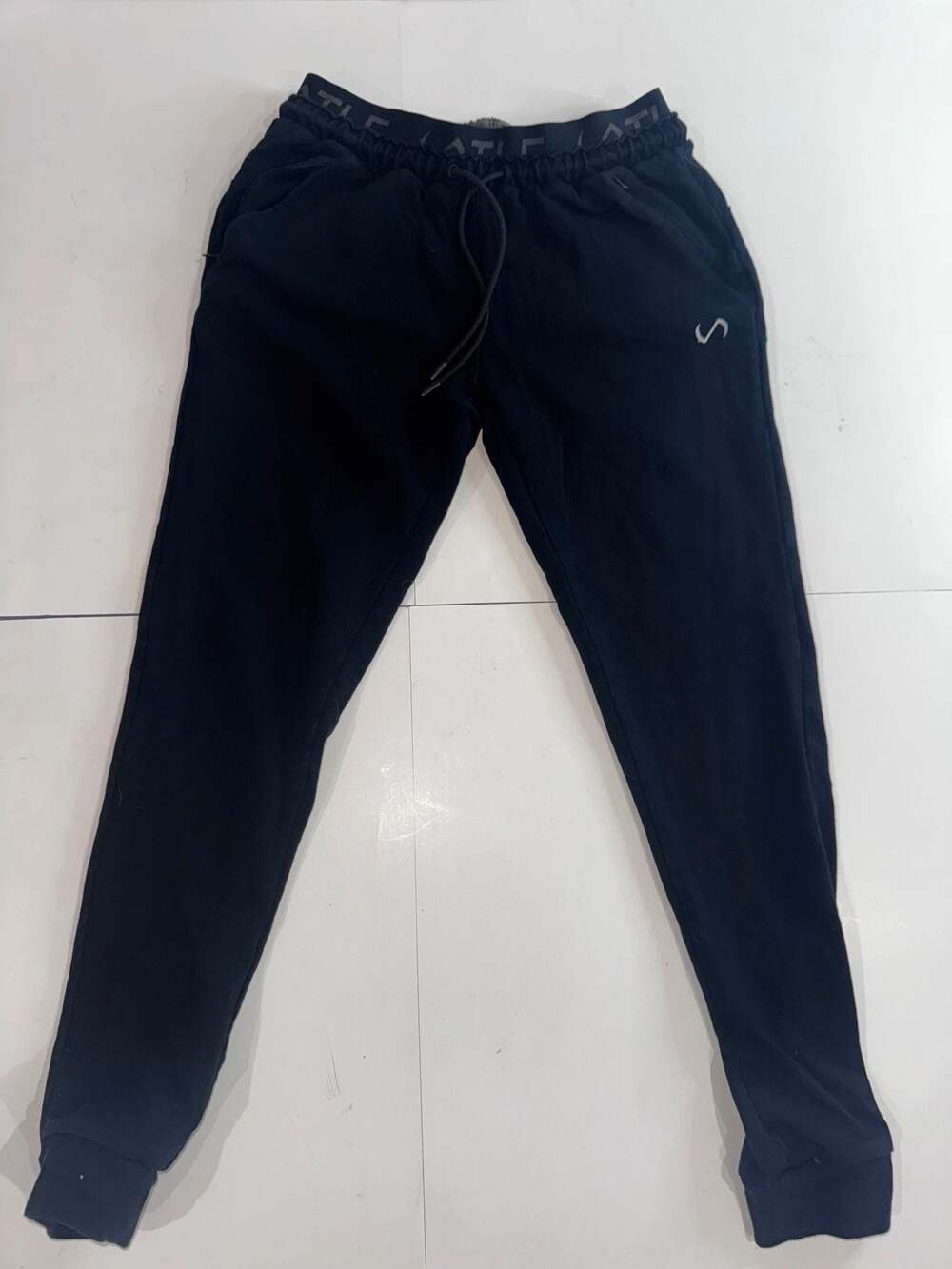 TLF Apparel Black Tapered Joggers Track Pants with Drawstring and Cuffs